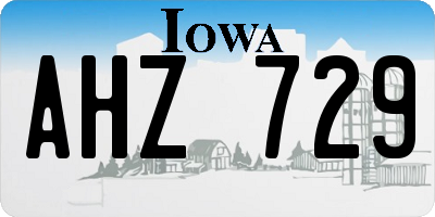IA license plate AHZ729