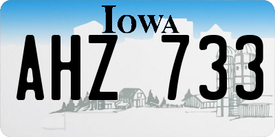 IA license plate AHZ733