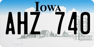 IA license plate AHZ740