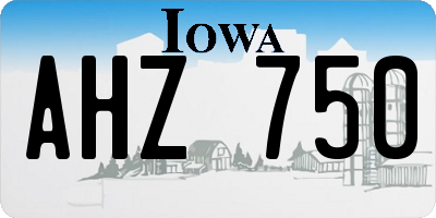IA license plate AHZ750