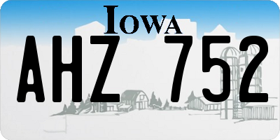 IA license plate AHZ752