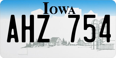 IA license plate AHZ754