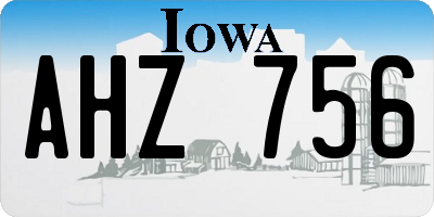 IA license plate AHZ756