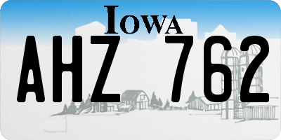 IA license plate AHZ762