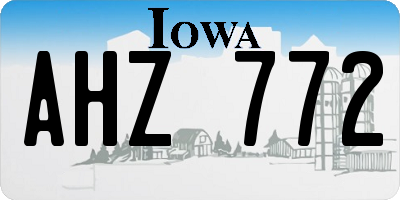 IA license plate AHZ772