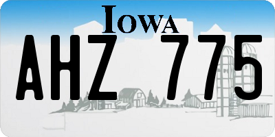 IA license plate AHZ775