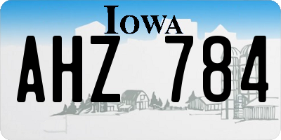 IA license plate AHZ784