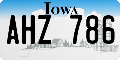 IA license plate AHZ786