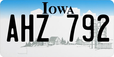 IA license plate AHZ792