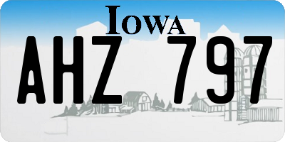 IA license plate AHZ797