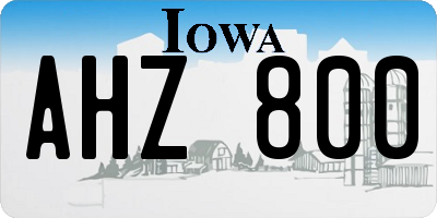 IA license plate AHZ800