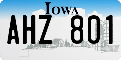 IA license plate AHZ801