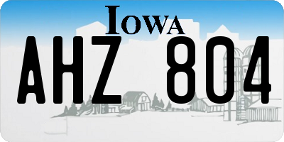 IA license plate AHZ804