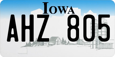 IA license plate AHZ805
