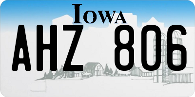 IA license plate AHZ806