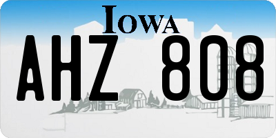 IA license plate AHZ808