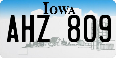IA license plate AHZ809