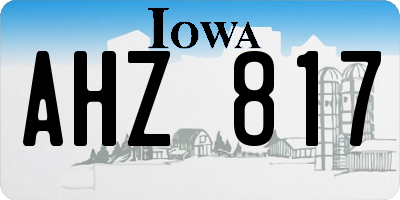 IA license plate AHZ817