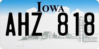 IA license plate AHZ818