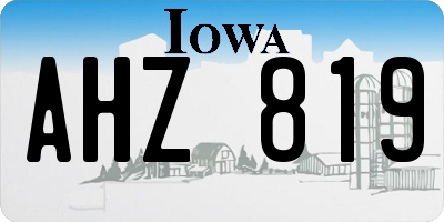 IA license plate AHZ819