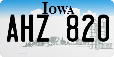 IA license plate AHZ820