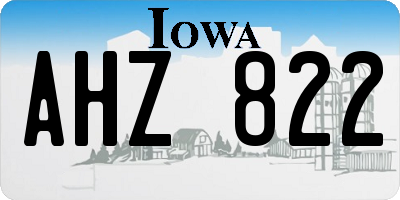 IA license plate AHZ822