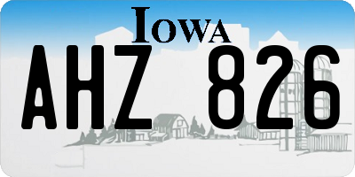 IA license plate AHZ826