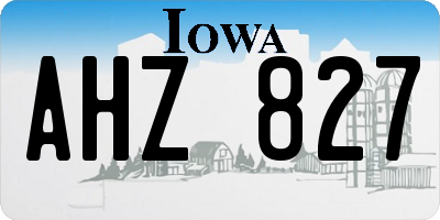 IA license plate AHZ827