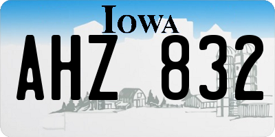 IA license plate AHZ832