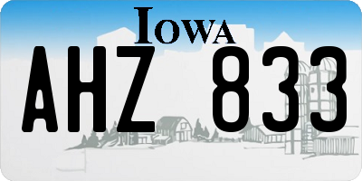 IA license plate AHZ833