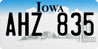 IA license plate AHZ835