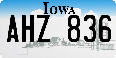 IA license plate AHZ836