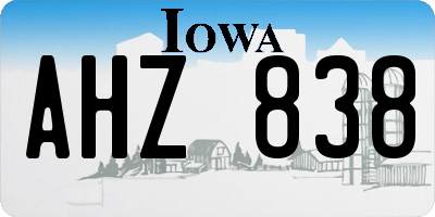 IA license plate AHZ838