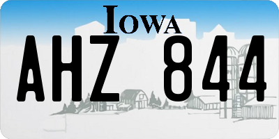 IA license plate AHZ844