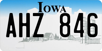 IA license plate AHZ846