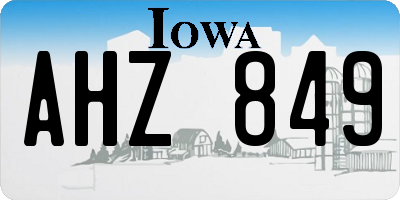 IA license plate AHZ849