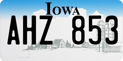 IA license plate AHZ853
