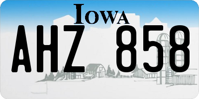 IA license plate AHZ858