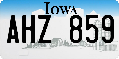 IA license plate AHZ859