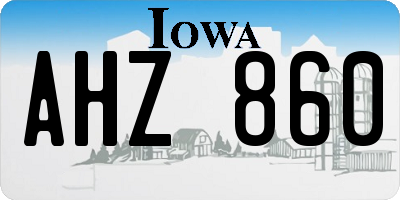 IA license plate AHZ860