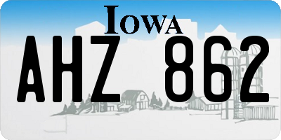 IA license plate AHZ862