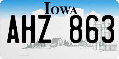 IA license plate AHZ863