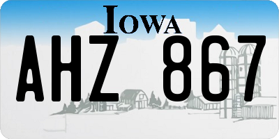 IA license plate AHZ867
