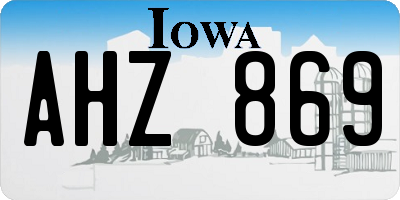 IA license plate AHZ869