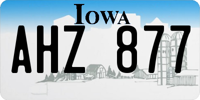 IA license plate AHZ877