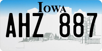 IA license plate AHZ887