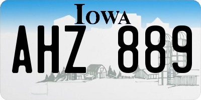 IA license plate AHZ889