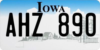 IA license plate AHZ890