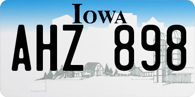 IA license plate AHZ898