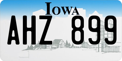 IA license plate AHZ899
